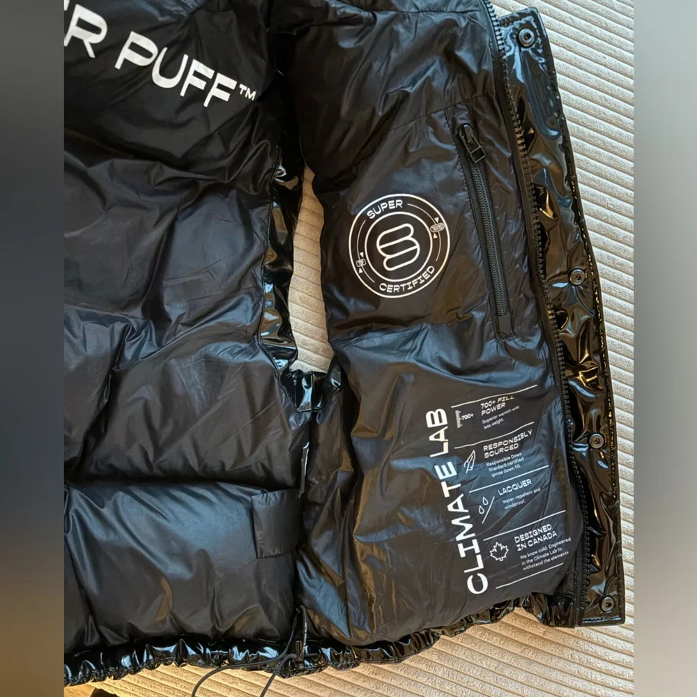 Shiny Black Puffer Vest - Picture 3 of 4